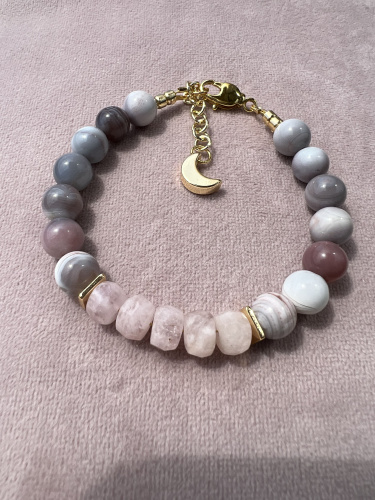 Браслет из Морганита и Агата.