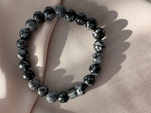 Браслет Снежный обсидиан