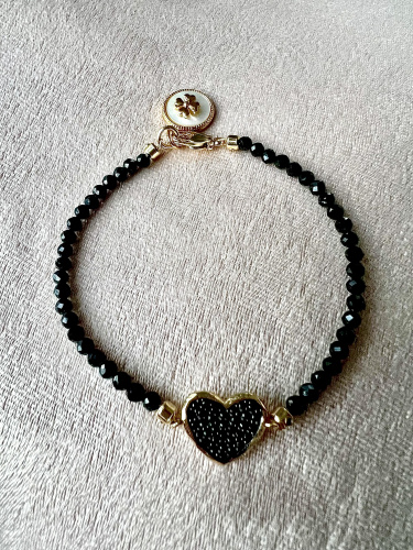 Браслет Black heart из Чёрной Шпинели.