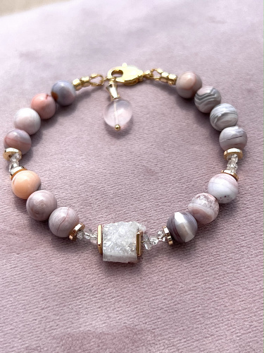 Браслет "Кристалл" из Агата и Кварца