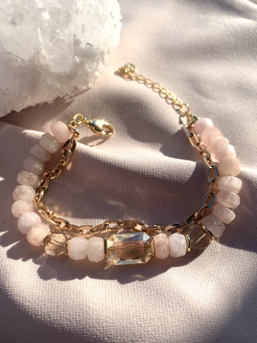 Браслет из Морганита с цепью