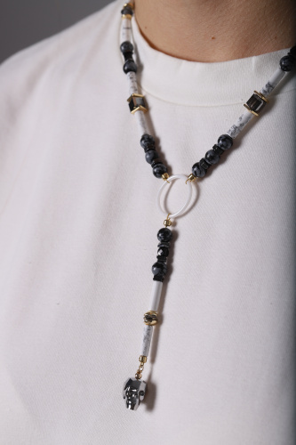 Колье череп с кубом Swarowski