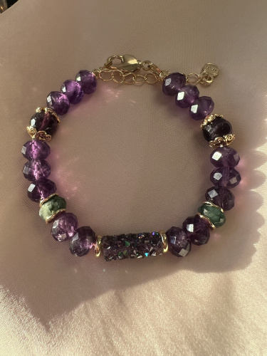 Браслет "Ирис" из Аметиста фиолетовый.