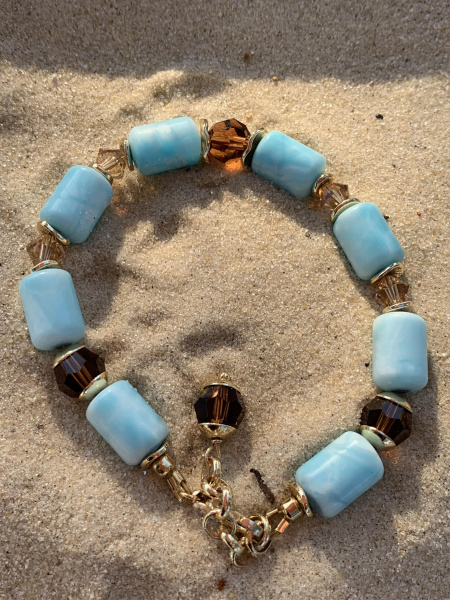 Браслет "Лагуна" из голубого камня