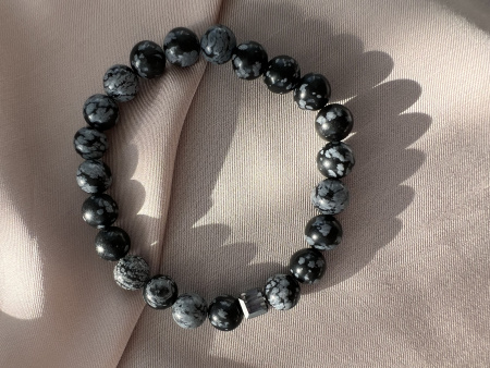 Браслет Снежный обсидиан