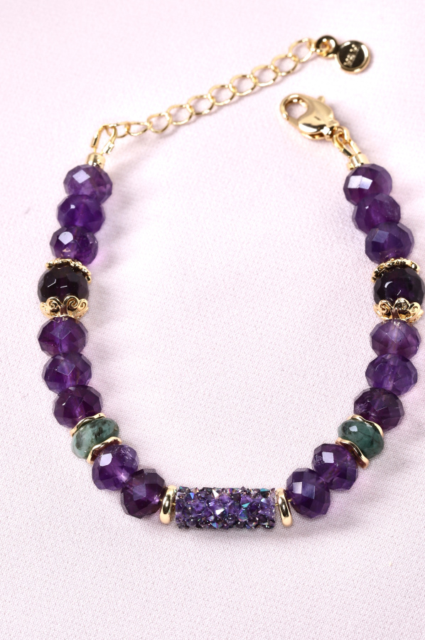 Браслет "Ирис" из Аметиста фиолетовый.