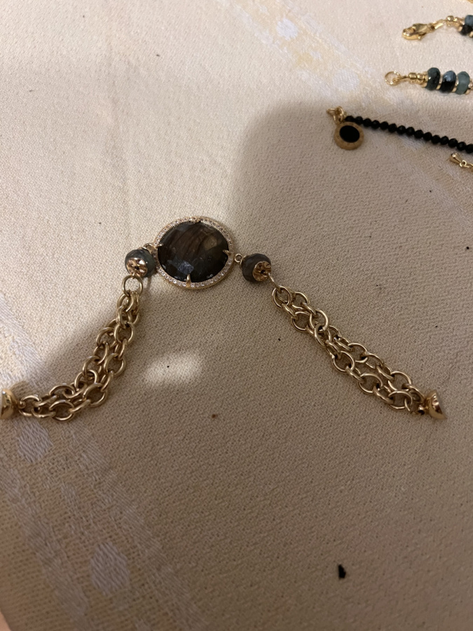 Браслет Лабрадорит на цепочке