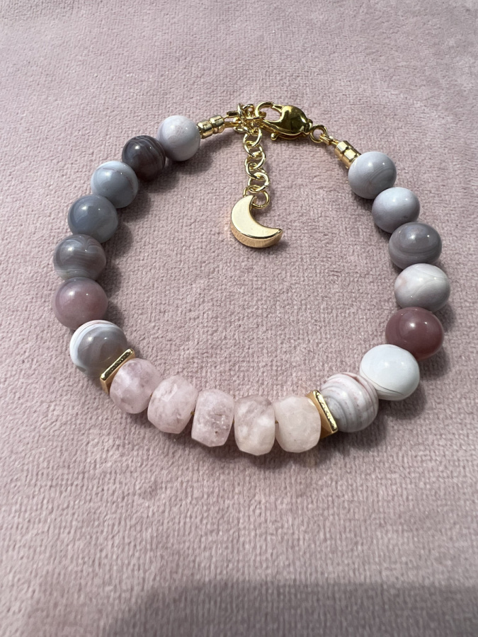 Браслет из Морганита и Агата.